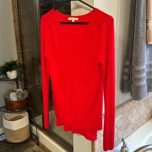 Red tunic length sweater good condition